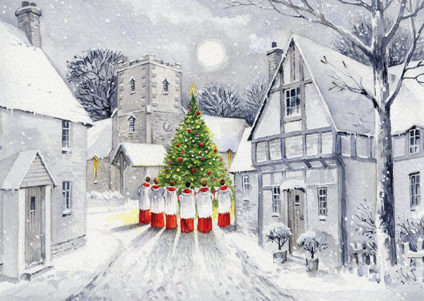 <p style="color:gold">Christmas Carollers<br><p style="color:grey"> - Pack of 5 cards - <br>Ref: ke39b