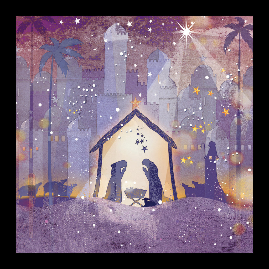 <p style="color:gold">Star over the Manger<br><p style="color:grey"> - Pack of 5 cards - <br>Ref: kf28c