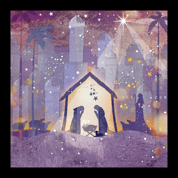 <p style="color:gold">Star over the Manger<br><p style="color:grey"> - Pack of 5 cards - <br>Ref: kf28c