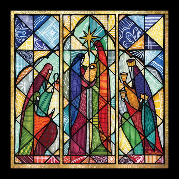 Stained Glass Window - Pack of 3 cards - Ref: k8g02