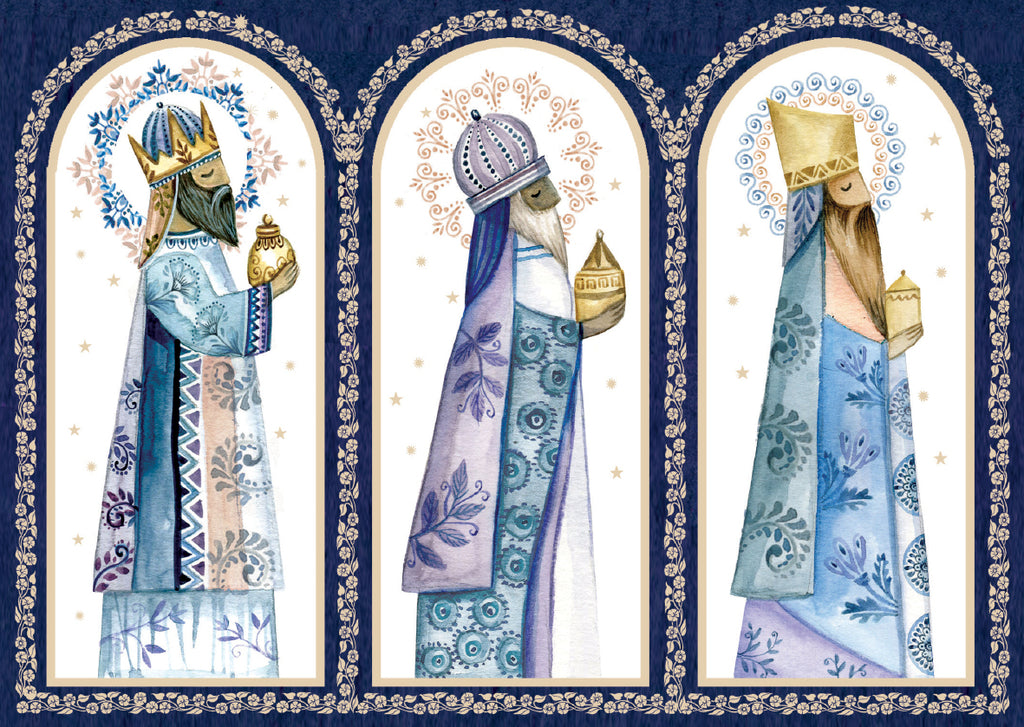 <p style="color:gold">Three Kings<br><p style="color:grey"> - Pack of 5 cards - <br>Ref: kg46b