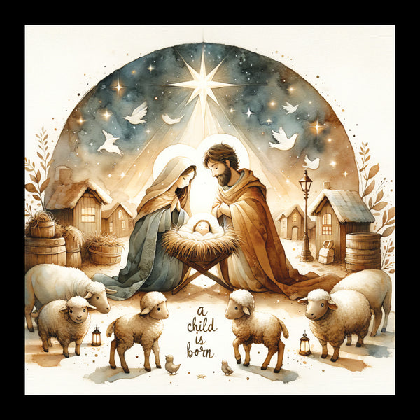 <p style="color:gold">Mary, Joseph and the Baby Jesus<br><p style="color:grey"> - Pack of 5 cards - <br>Ref: kj05c