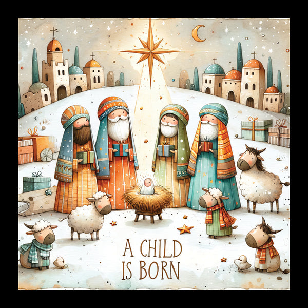 <p style="color:gold">A Child is Born<br><p style="color:grey"> - Pack of 5 cards - <br>Ref: kj09c