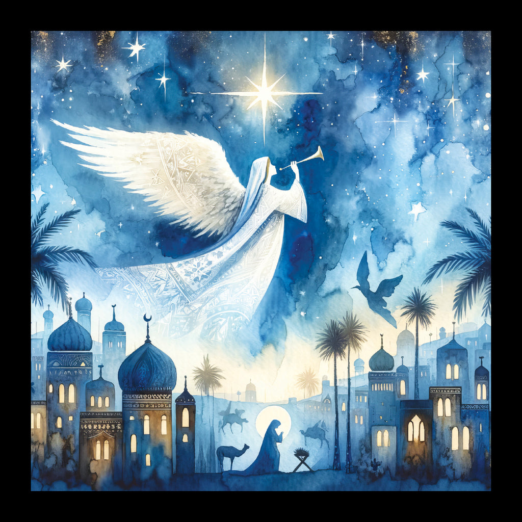 <p style="color:gold">Star over the Angel<br><p style="color:grey"> - Pack of 5 cards - <br>Ref: kj24c