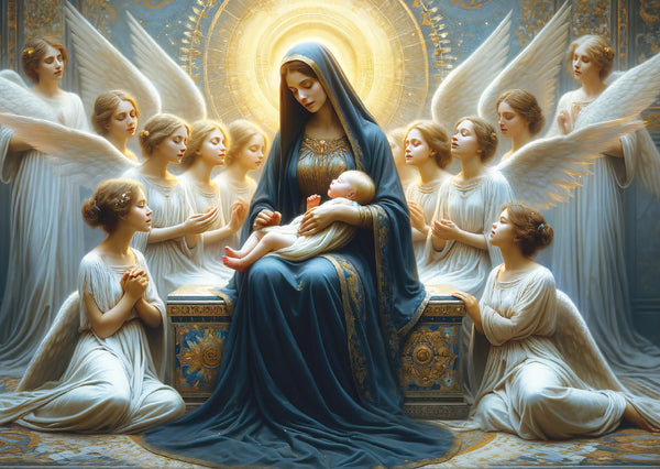 <p style="color:gold">Madonna with the Angels<br><p style="color:grey"> - Pack of 5 cards - <br>Ref: kj35b