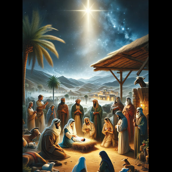 <p style="color:gold">Away in a Manger<br><p style="color:grey"> - Pack of 5 cards - <br>Ref: kj83e
